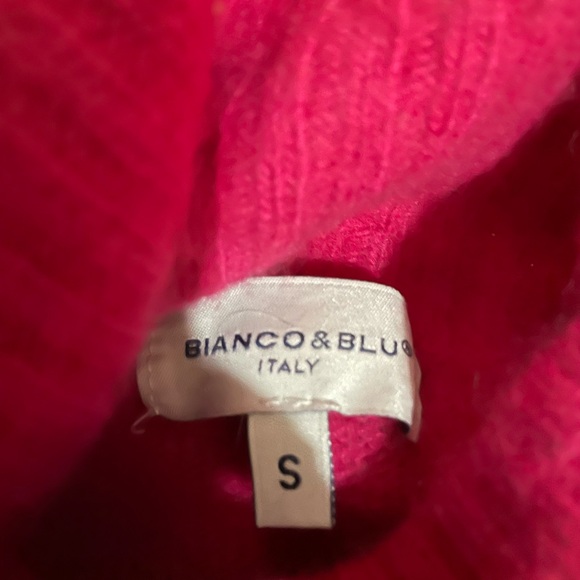 Bianco & Blu merino cashmere turtle neck knit sweater pink size small - Picture 8 of 9